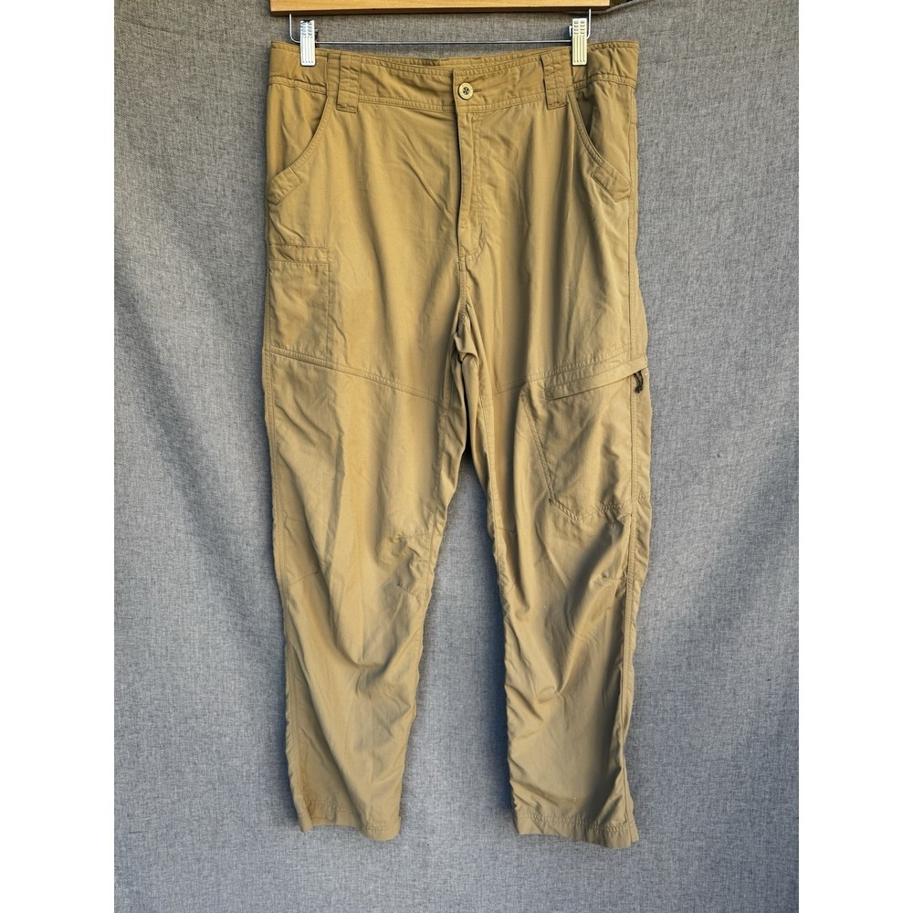 Simms Guide Pants L Insect Shield Fishing Hiking Outdoor Nylon Khaki Brown